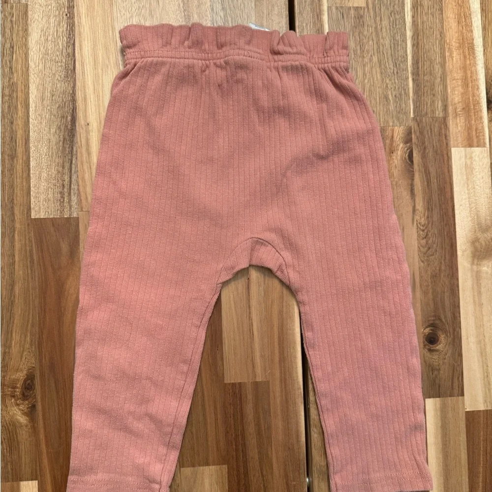 RZ by Rachel Zoe Baby Girls Ribbed Cotton Embroidered Top and Pants Set 18M Pink